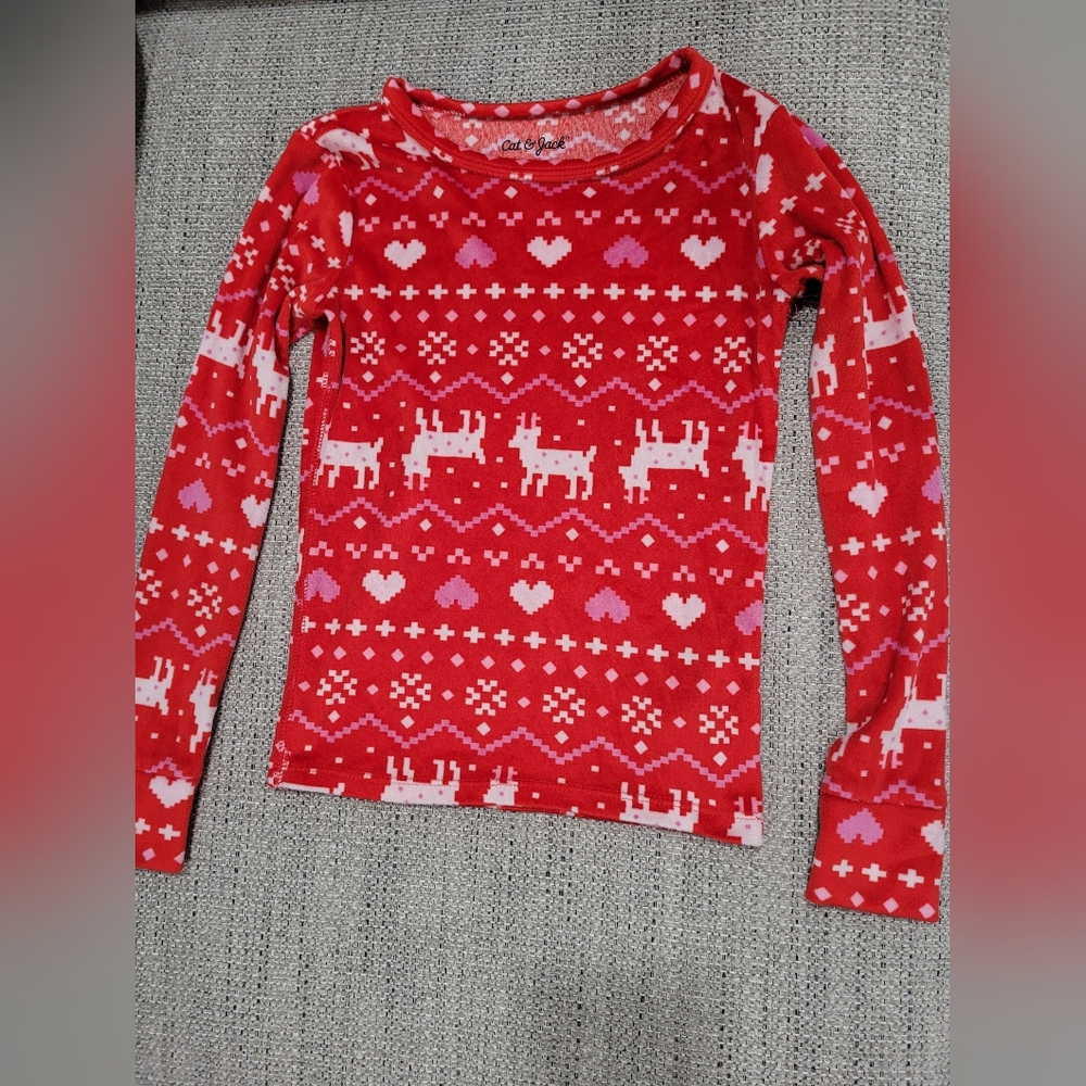 Girls reindeer hearts 🩷 Cat & Jack pj's size6 - Picture 2 of 4